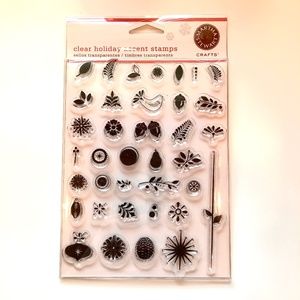 MARTHA STEWART Crafts Clear Christmas Holiday Accent Cling Rubber Stamps NEW!